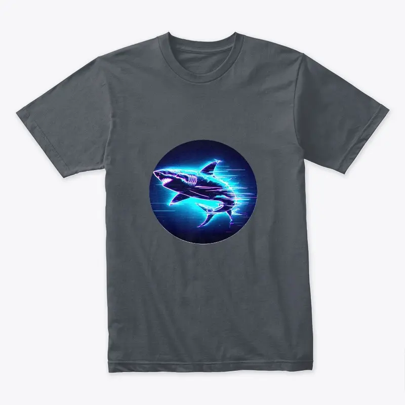 Neon Glitch Shark