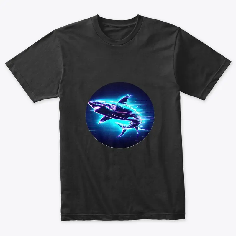 Neon Glitch Shark